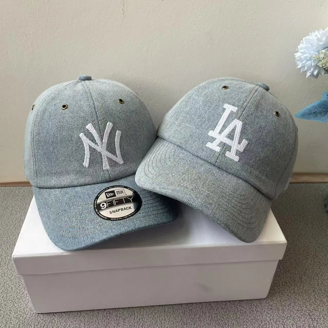 New Era 9Fifty Light Blue Denim Snapback Cap