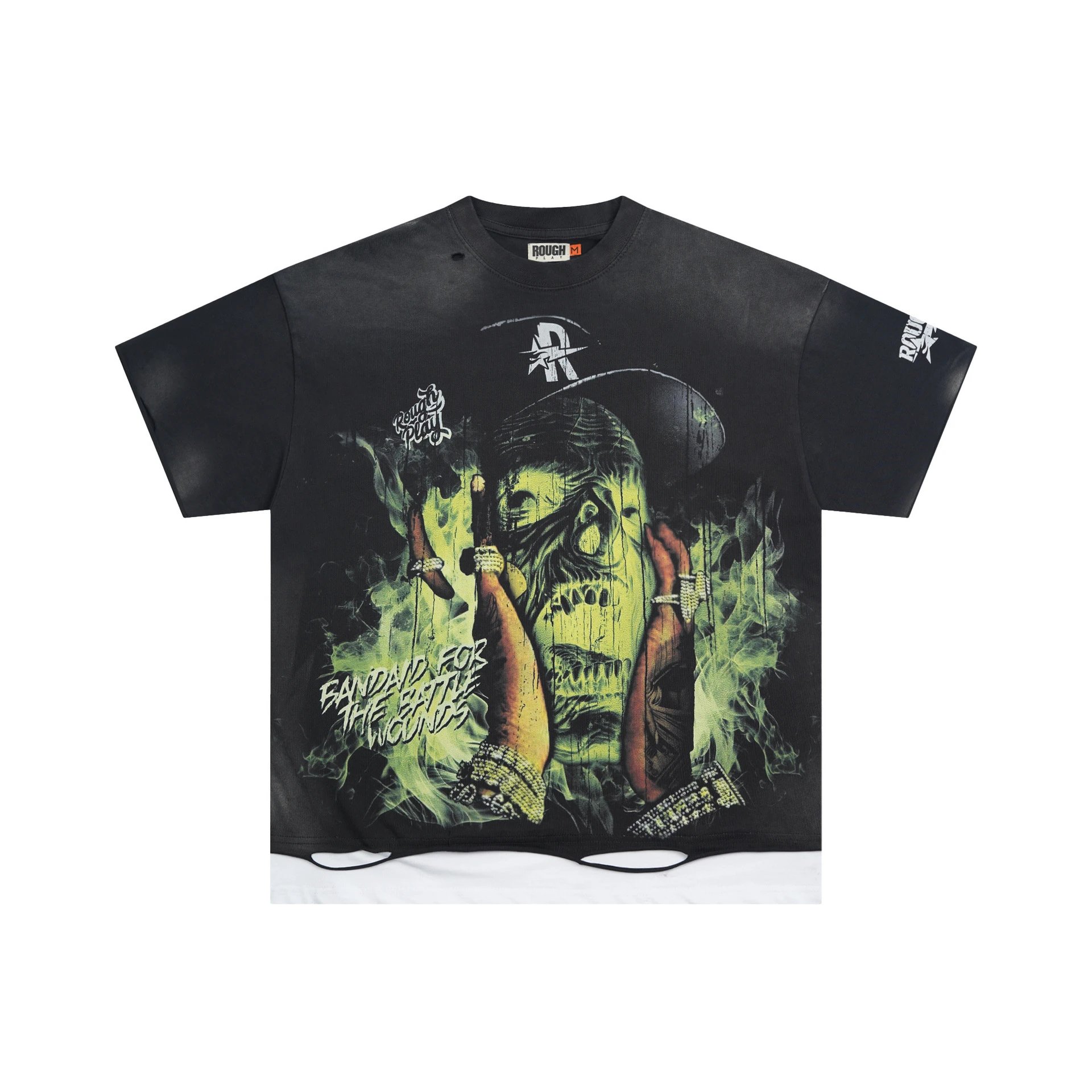 Roughplay Bandaid For The Battle Wounds Black Graphic Tee