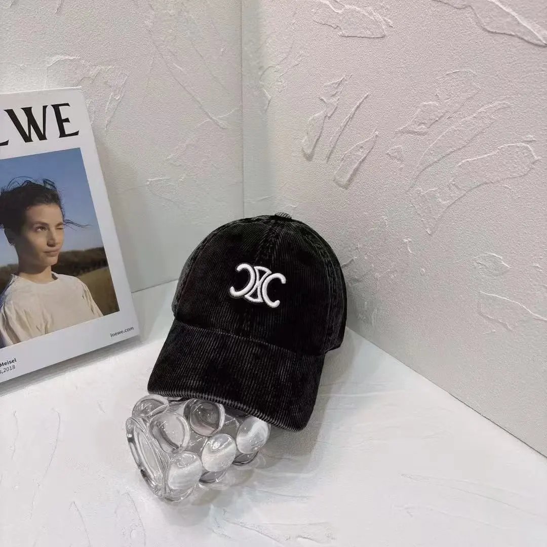 Corduroy Baseball Cap with Embroidered XC Logo Vintage Style