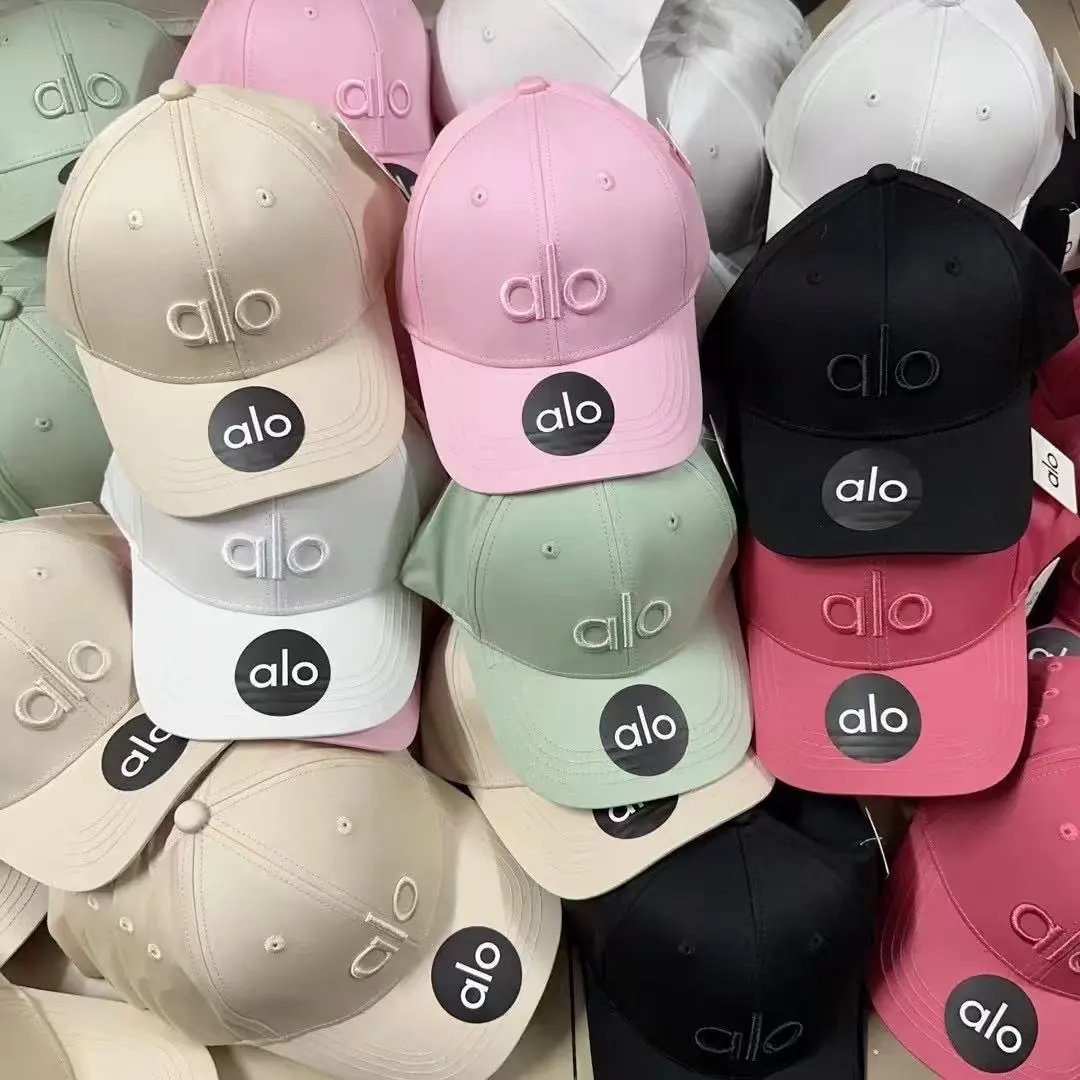 Alo Baseball Cap Beige Pink Black Green White Casual Hat