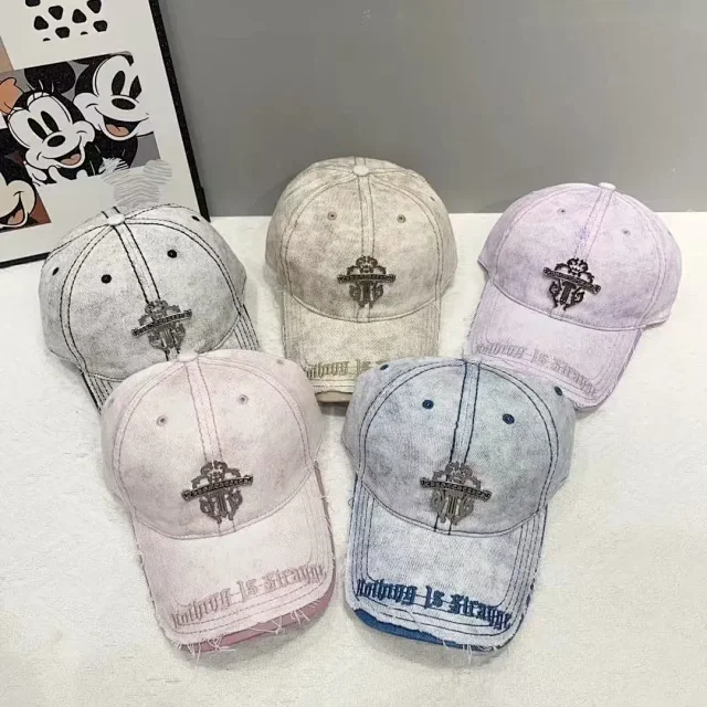 Unbranded Hats Distressed embroidered crest baseball cap product detail image 1