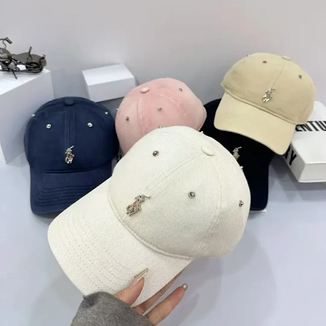 Polo Ralph Lauren Hats Rhinestone-studded baseball cap with metal Player logo product detail image 3