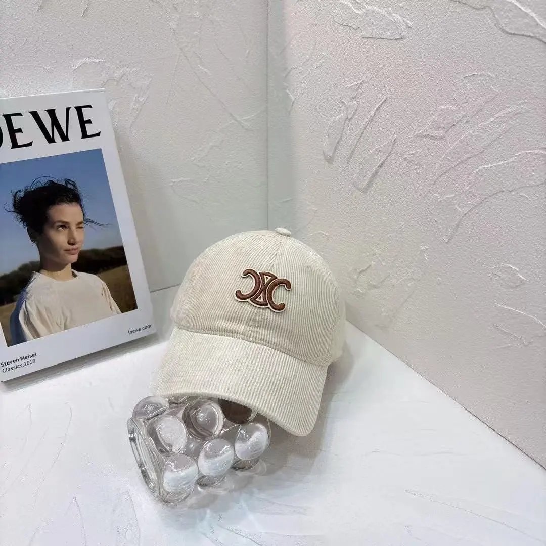 Corduroy Baseball Cap with Embroidered XC Logo Vintage Style