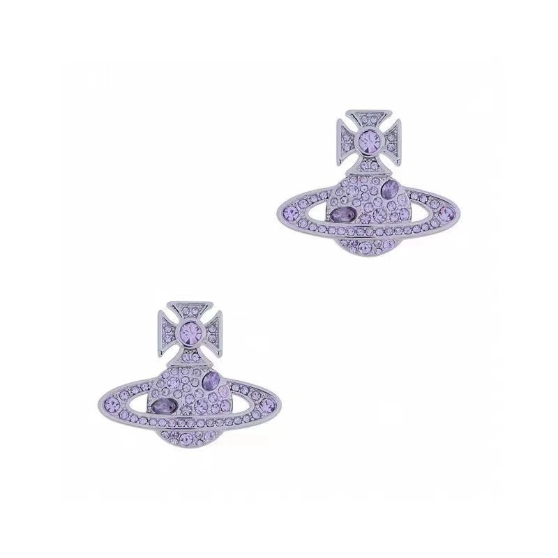 Vivienne Westwood Orb Black Crystal Punk Earrings