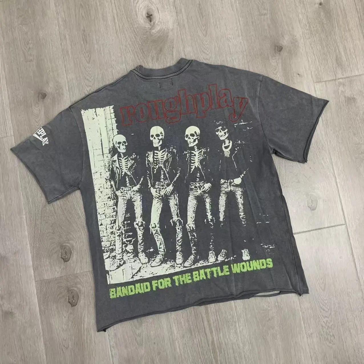 Rough Play Gray Graphic Band Tee