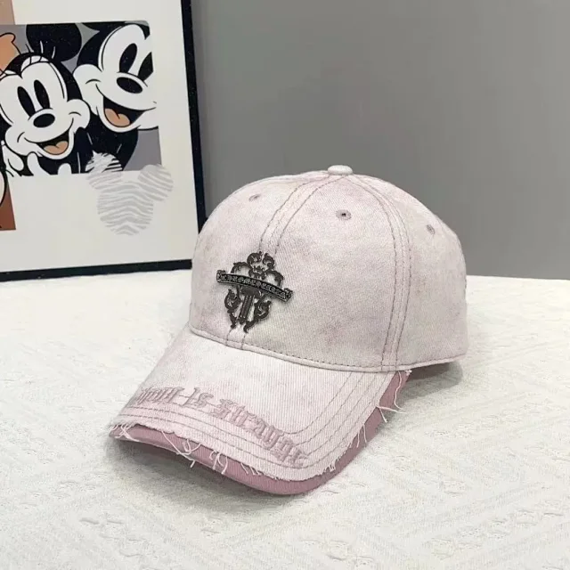 Unbranded Hats Distressed embroidered crest baseball cap product detail image 7