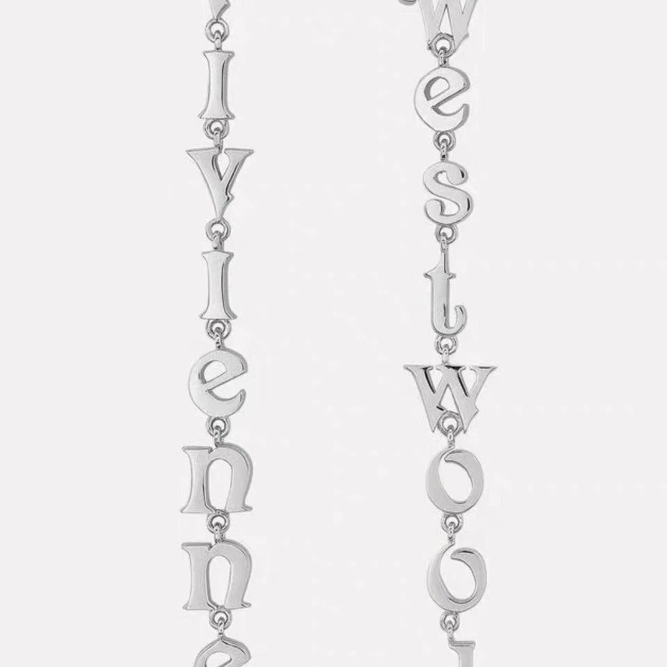 Vivienne Westwood Gold Letter Chain Drop Earrings