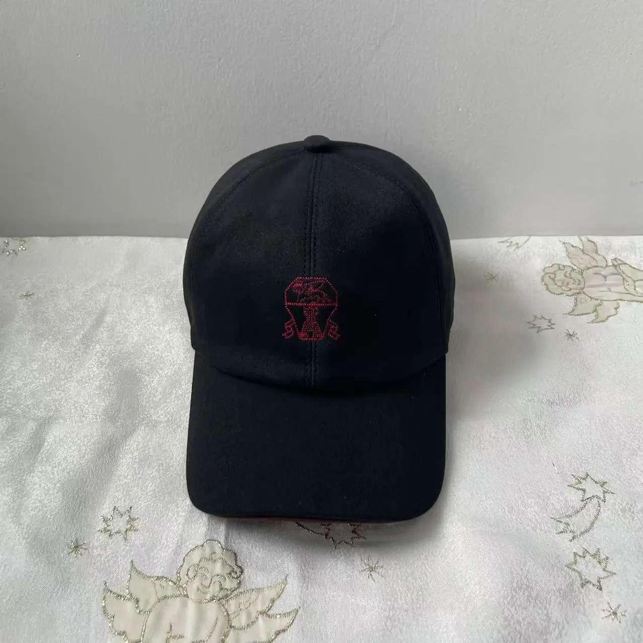 Embroidered Logo Baseball Cap Beige Black Gray Olive Burgundy Tan Casual