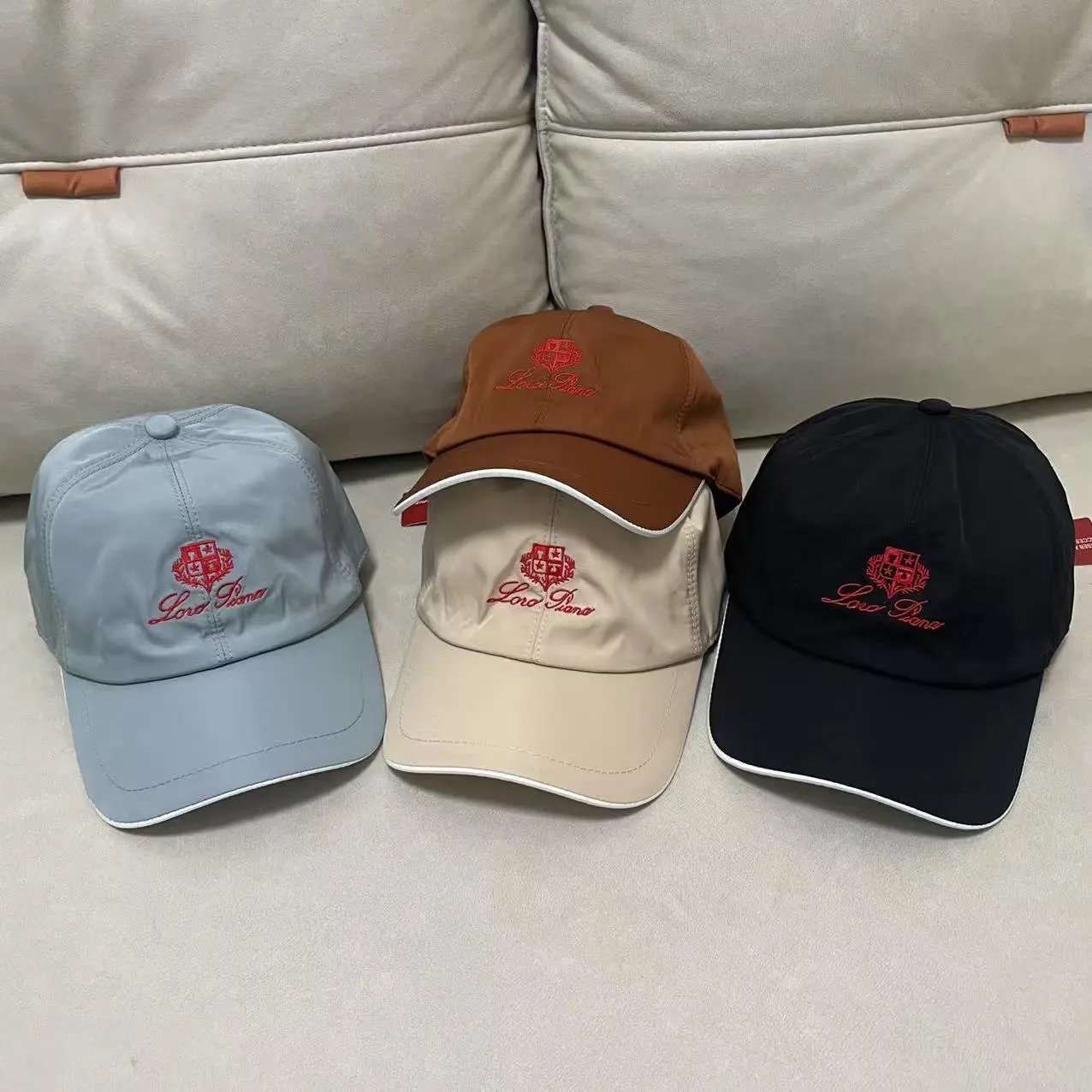 Embroidered Logo Baseball Cap Navy Teal Red Beige Casual