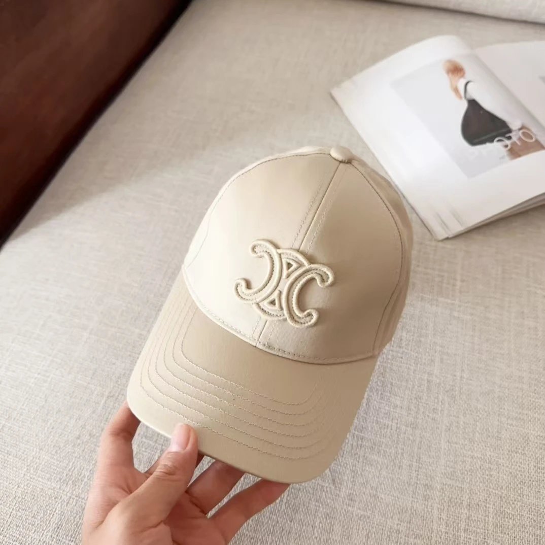 Celine Logo Embroidered Beige Pink Black Brown Navy Denim Baseball Cap