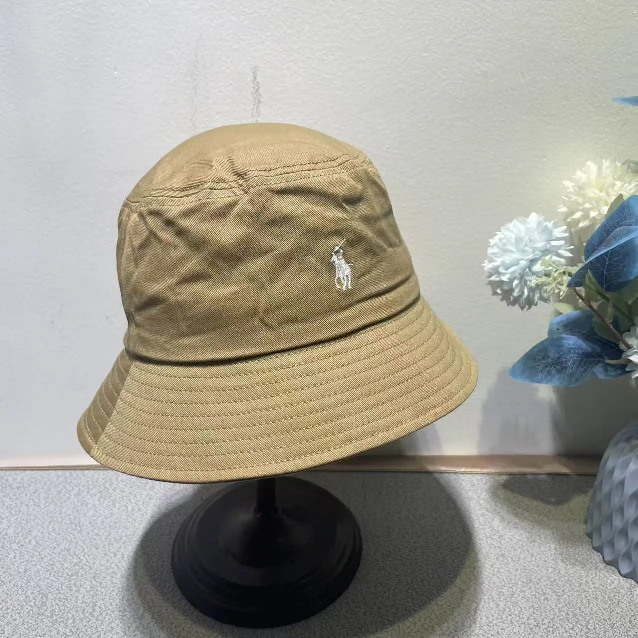 Polo Ralph Lauren Hats Embroidered Pony Bucket Hat — Khaki