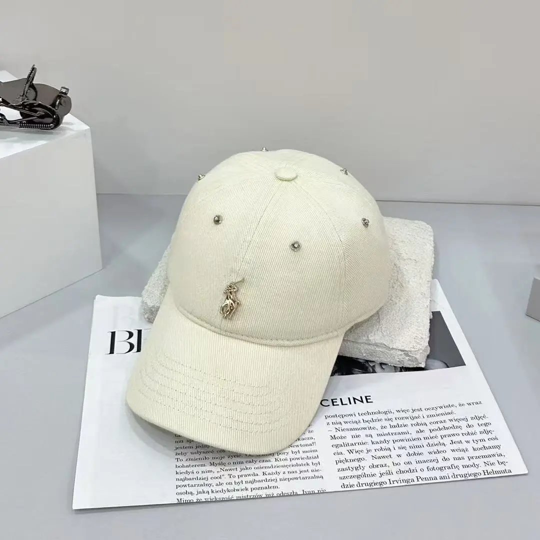 Polo Ralph Lauren Hats Rhinestone-studded baseball cap with metal Player logo — Off-white