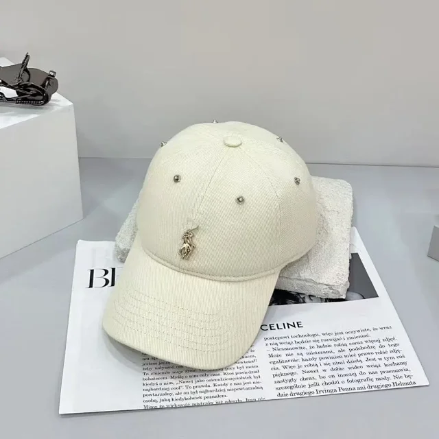 Polo Ralph Lauren Hats Rhinestone-studded baseball cap with metal Player logo product detail image 5