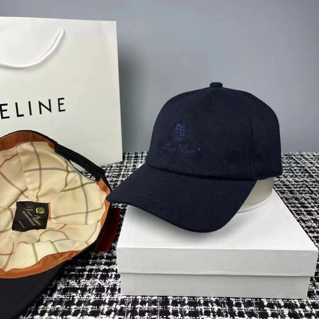 Wool Blend Baseball Cap Navy Brown Burgundy Dark Blue Black Charcoal Gray Classic Embroidered