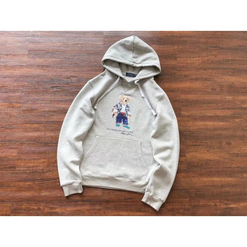 Ralph Lauren Hoodies & Sweatshirts Polo Bear Graphic Pullover Hoodie — L044 Gray