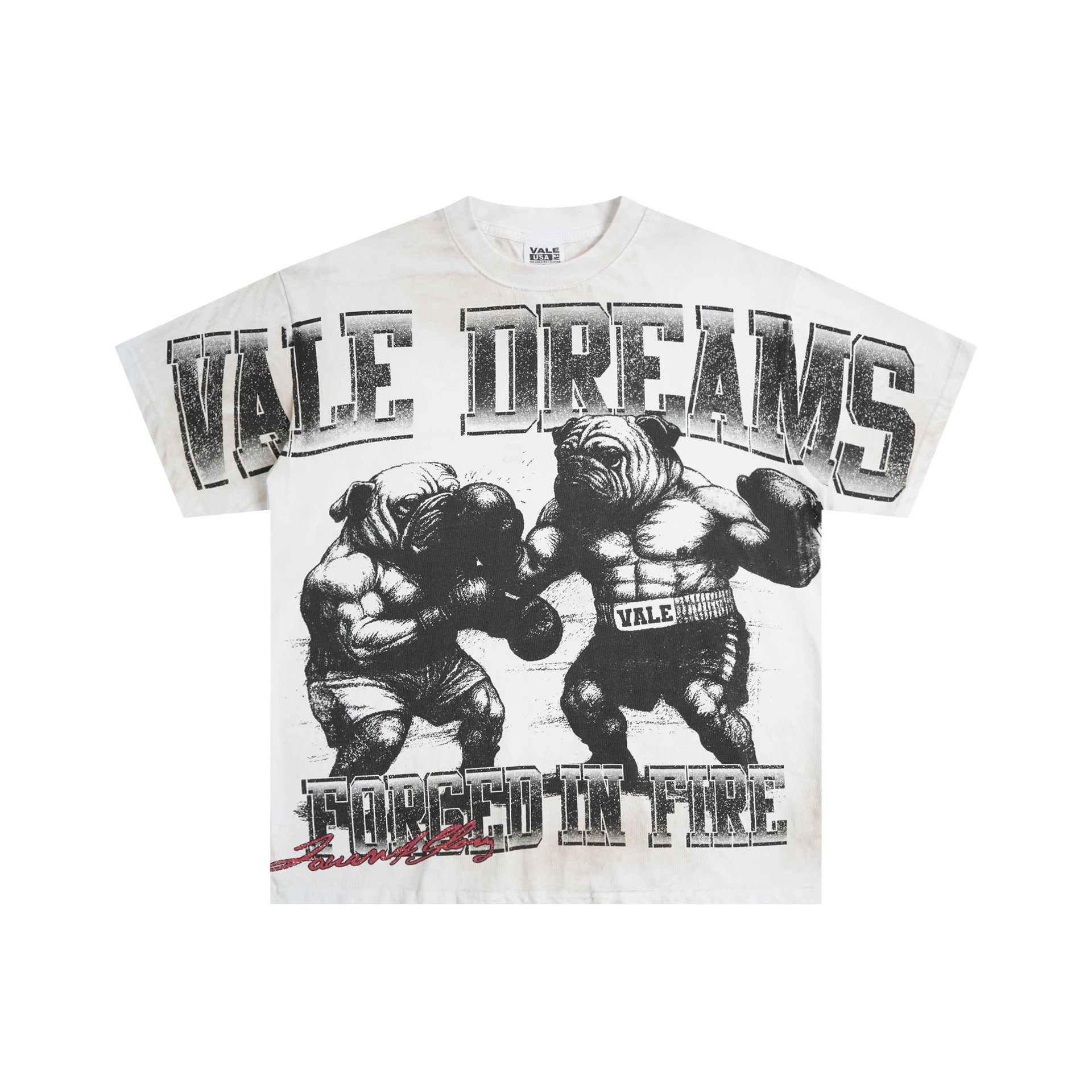 Vale Dreams Off White Graphic Boxing T-Shirt