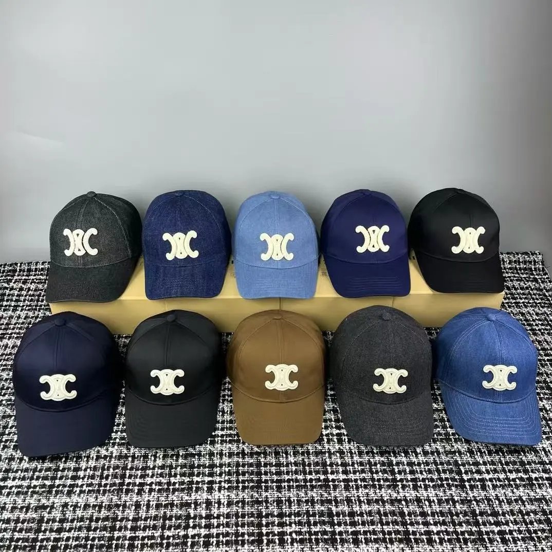 Celine Logo Embroidered Beige Pink Purple Burgundy Red Khaki Yellow Olive Green Light Blue Royal Blue White Black Baseball Cap