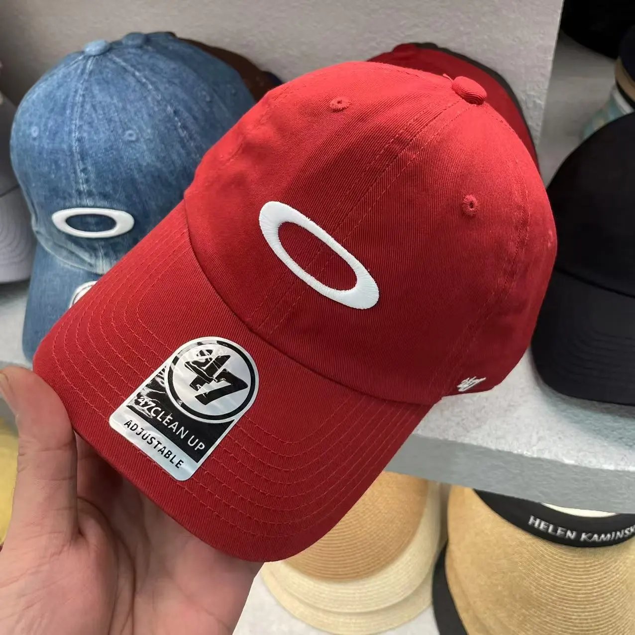 Oakley 47 Clean Up Black Brown Red Beige Navy Adjustable Baseball Cap