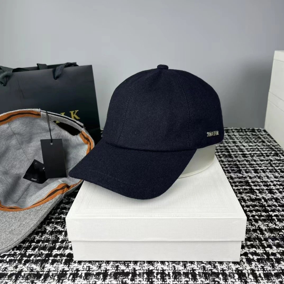 ZEGNA Hats Wool baseball cap with metal logo plaque image 5