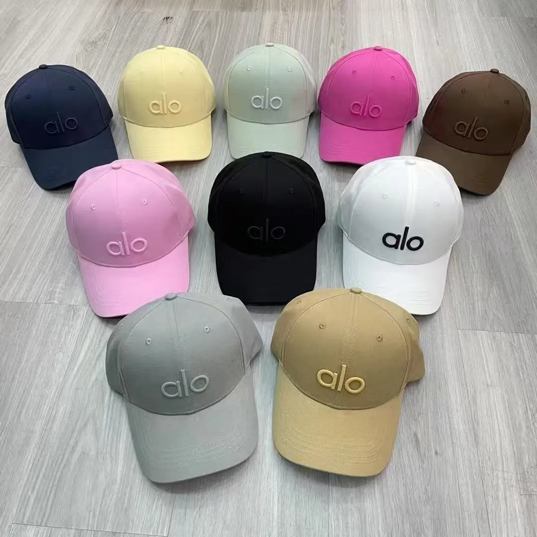 Alo Embroidered Logo Beige Casual Baseball Cap