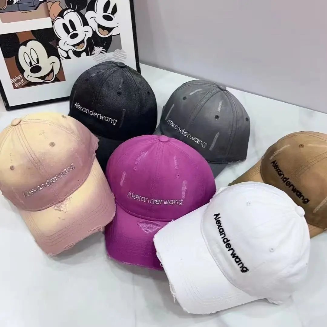 Alexander Wang Hats Distressed Rhinestone Logo Baseball Cap image 1