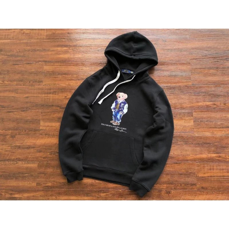 Ralph Lauren Hoodies & Sweatshirts Polo Bear Graphic Pullover Hoodie — L049 BLACK