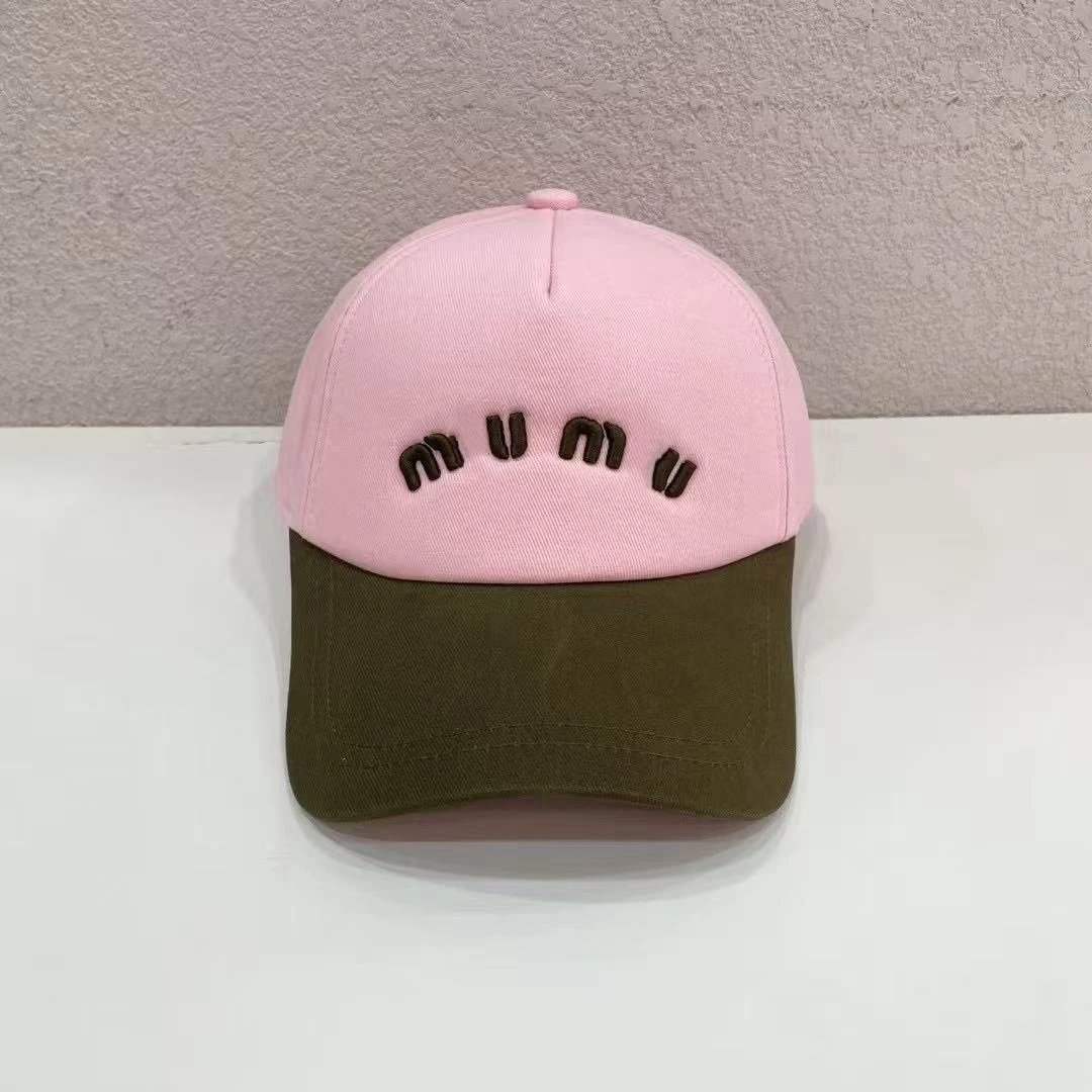 Miu Hats Embroidered Logo Two-Tone Baseball Cap image 2