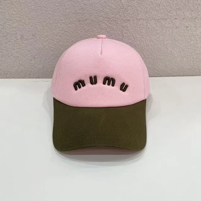 Miu Hats Embroidered Logo Two-Tone Baseball Cap product detail image 2