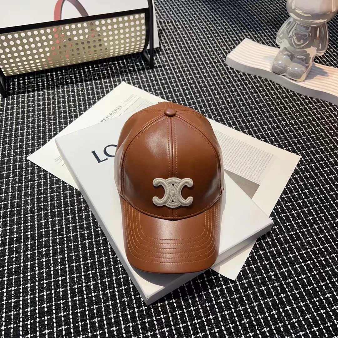 LOEWE C Logo Leather Baseball Cap Brown Black Navy Beige Casual