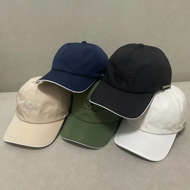 Loro Piana Hats Embroidered Logo Baseball Cap with Contrast Piping product detail image 1