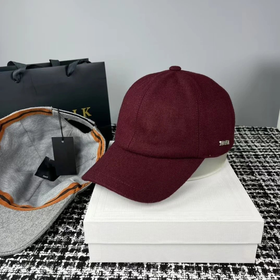 ZEGNA Hats Wool baseball cap with metal logo plaque image 3