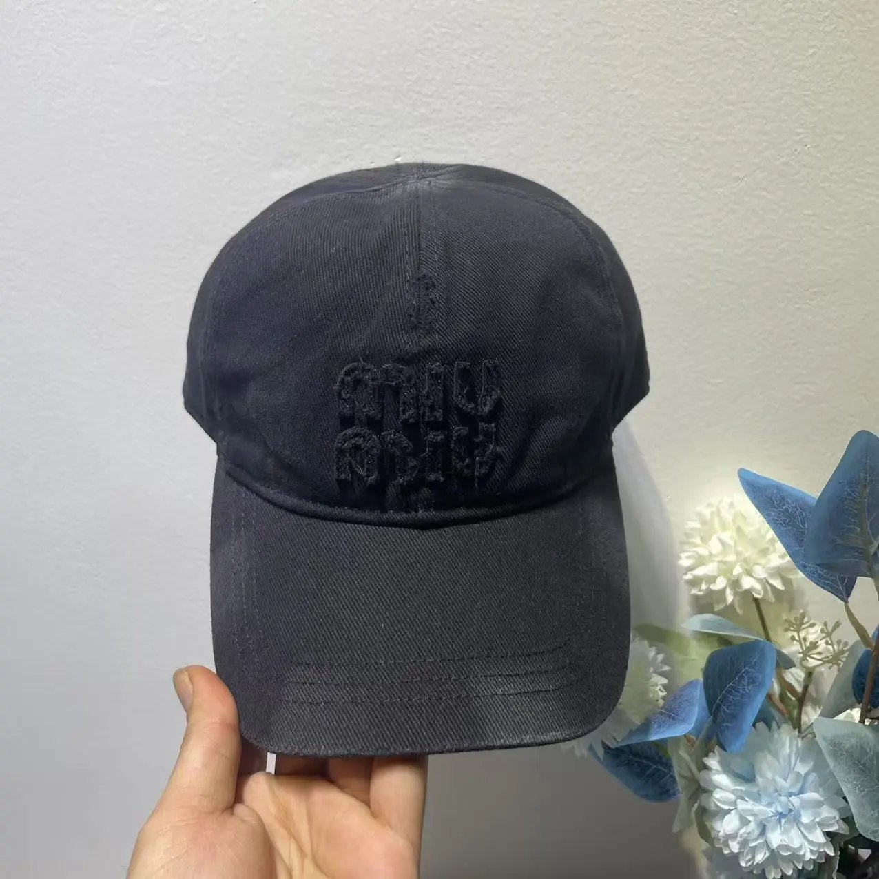 Cotton Baseball Cap Pink Embroidered Casual Hat