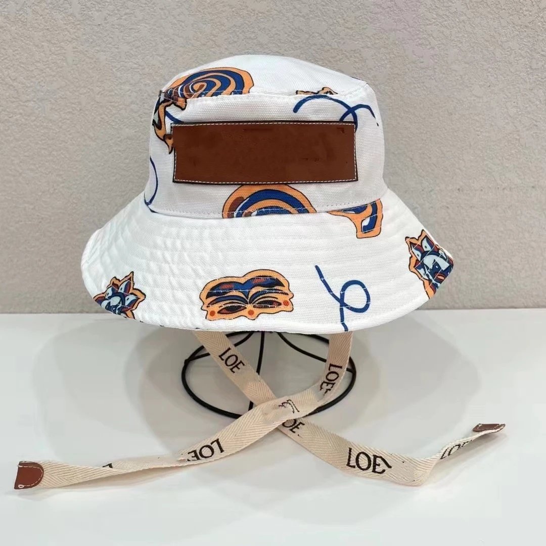 Unbranded Hats Printed wide-brim bucket hat with chin strap image 3