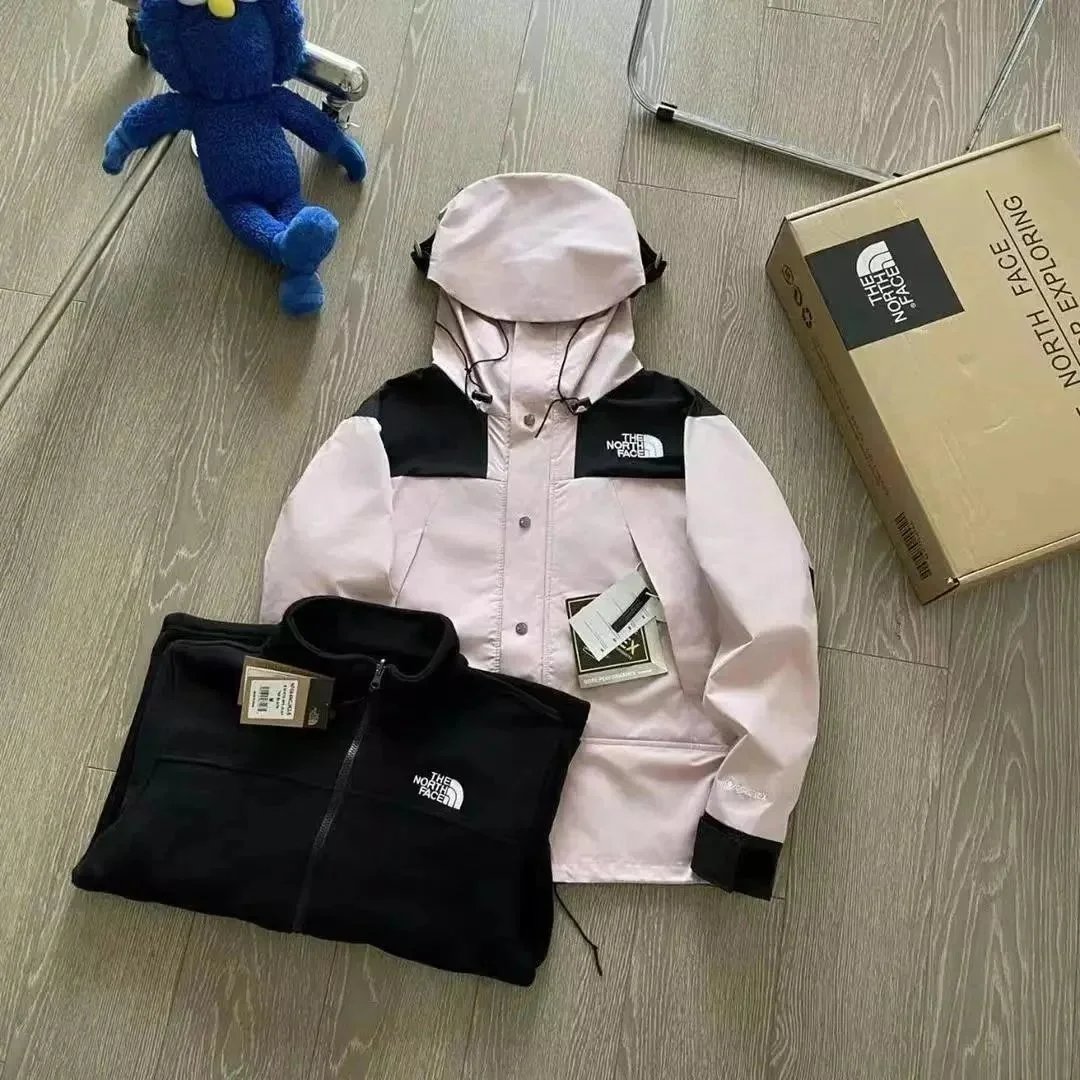The North Face Mountain Light Pink Black Colorblock Outdoor Jacket