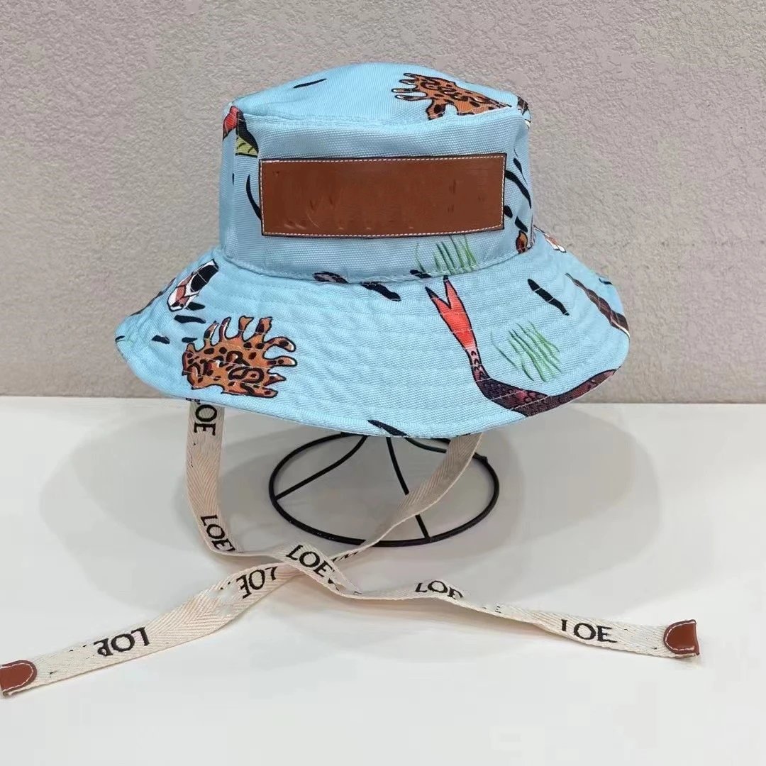 Unbranded Hats Printed wide-brim bucket hat with chin strap image 4