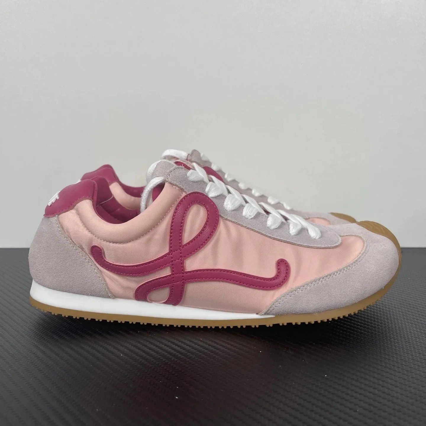 Loewe Paula's Ibiza Pink Suede Nylon Sneakers