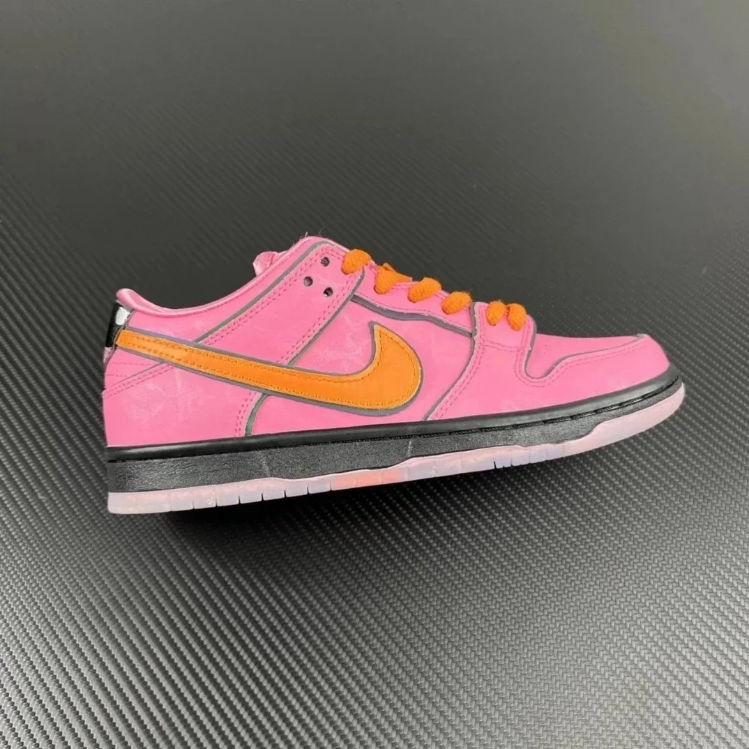 Nike Dunk Low Pink Orange Swoosh Casual Sneakers