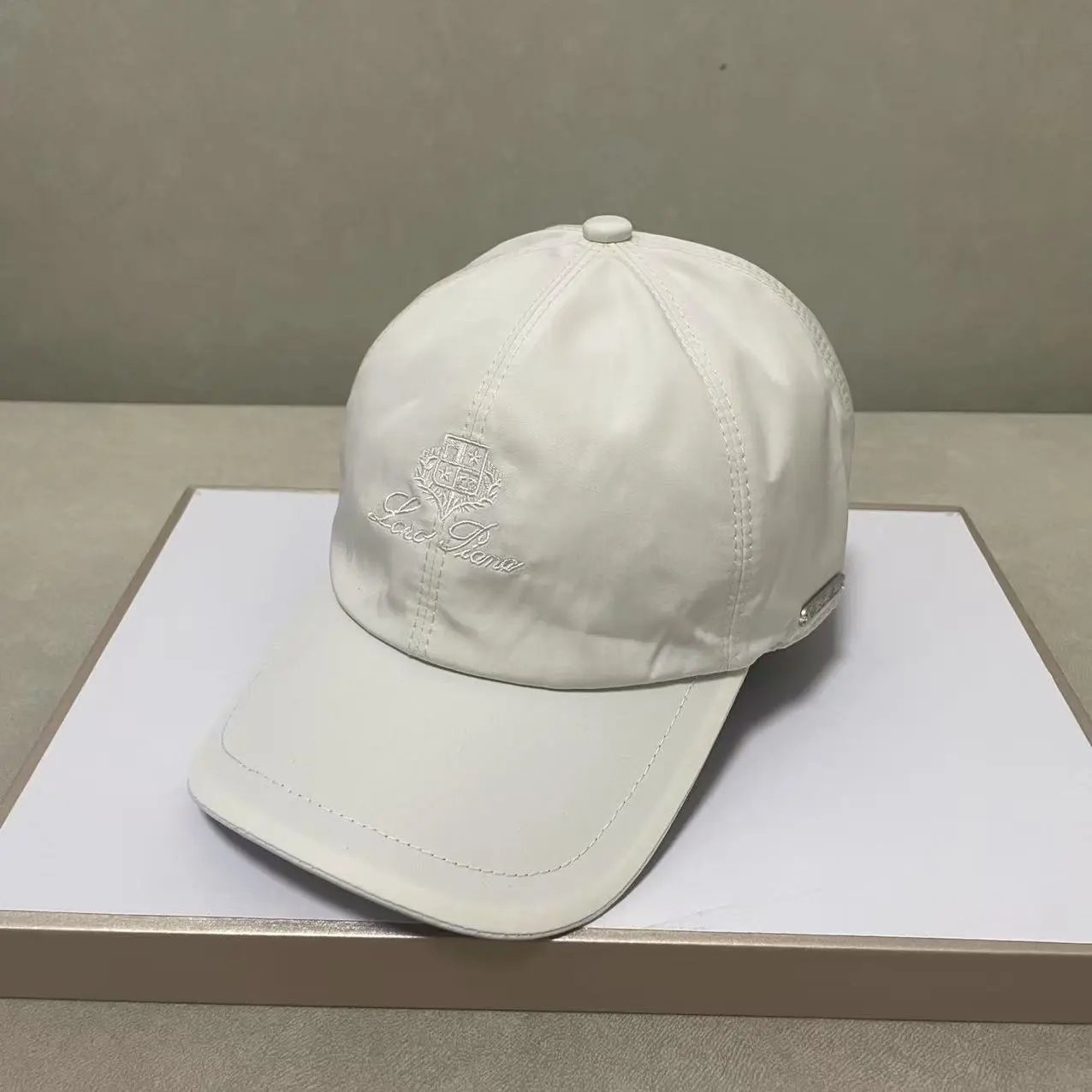 Loro Piana Hats Embroidered Logo Baseball Cap with Contrast Piping — Off-white