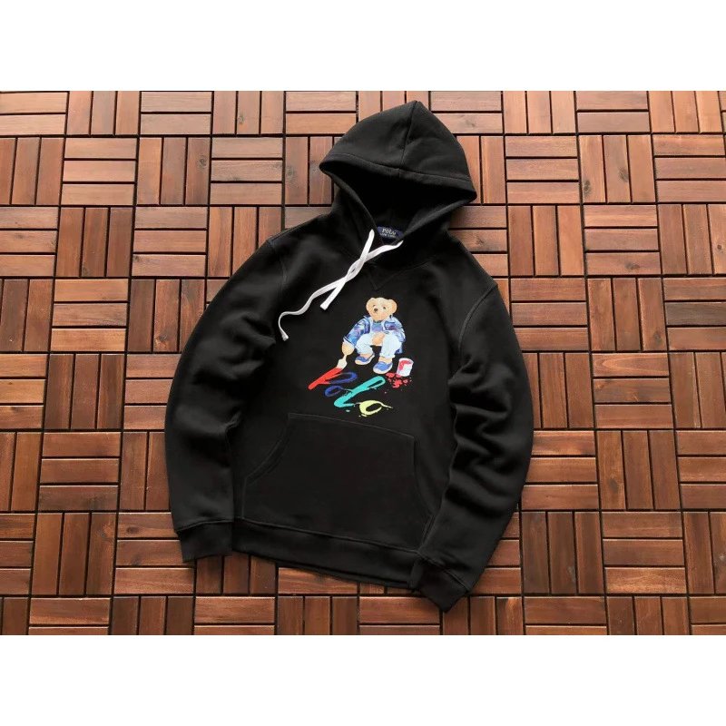 Ralph Lauren Hoodies & Sweatshirts Polo Bear Graphic Pullover Hoodie — L051 BLACK
