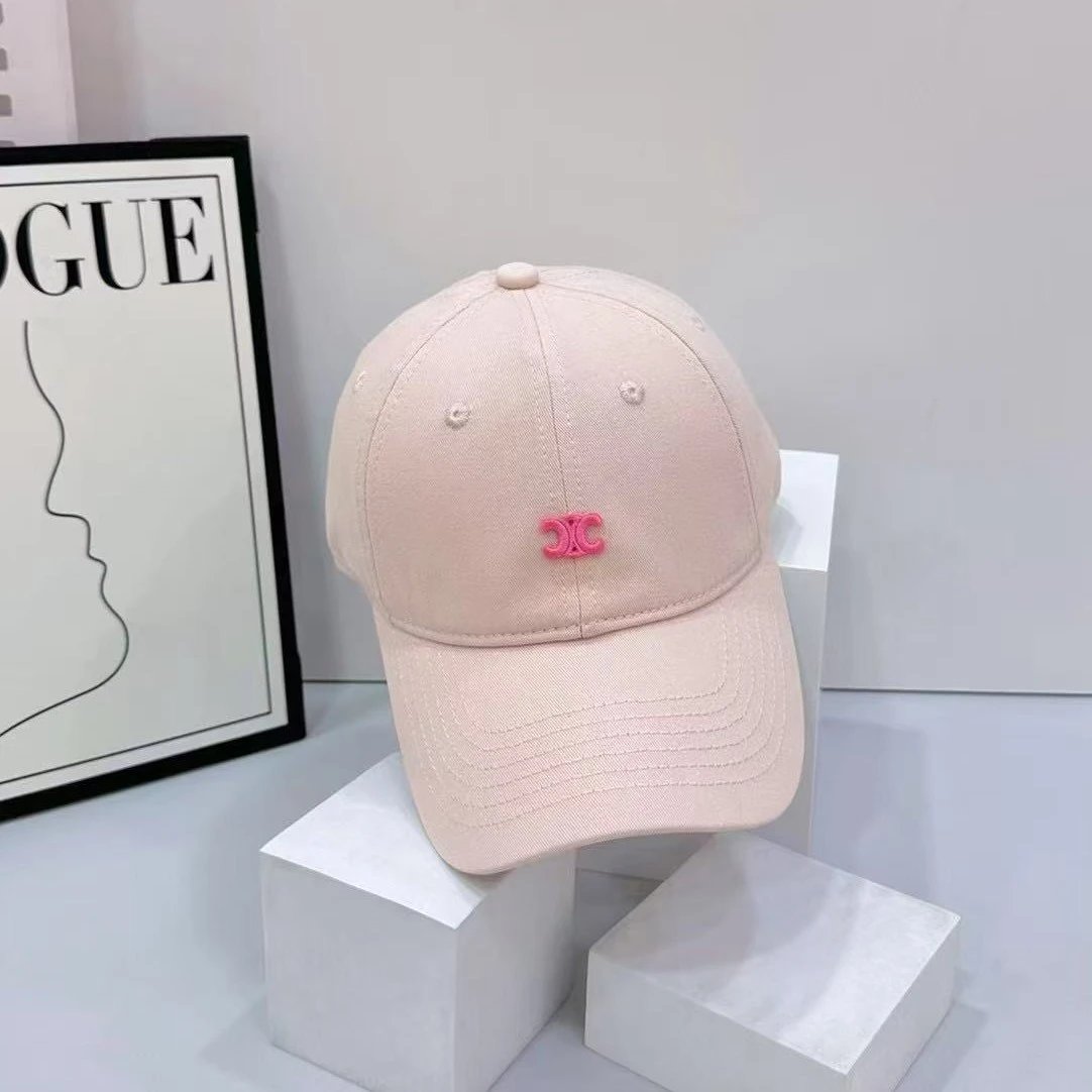 Black Cotton Baseball Cap with White Logo Embroidery Casual Style