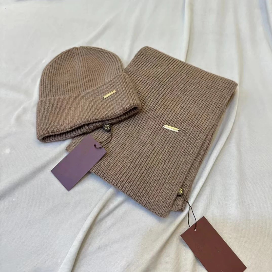 Ribbed Knit Beanie Hat Brown Red Gray White Black Cream Minimalist