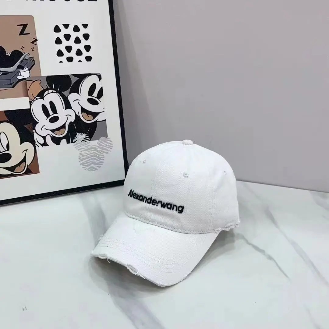 Alexander Wang Hats Distressed Rhinestone Logo Baseball Cap image 3