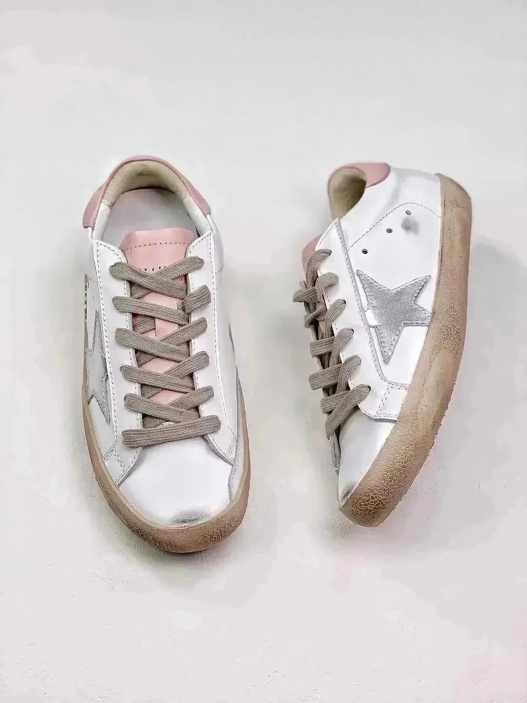 Golden Goose Sneakers Super-Star star-detail — GGDB pink-tailed silver star