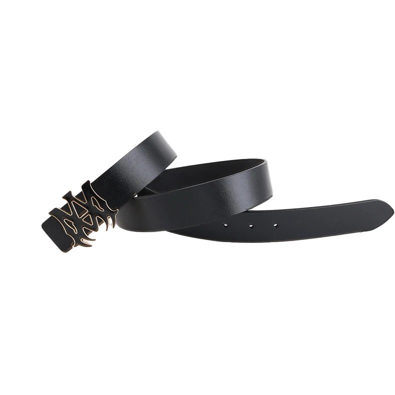 Leather Belt Black Gothic Buckle Style