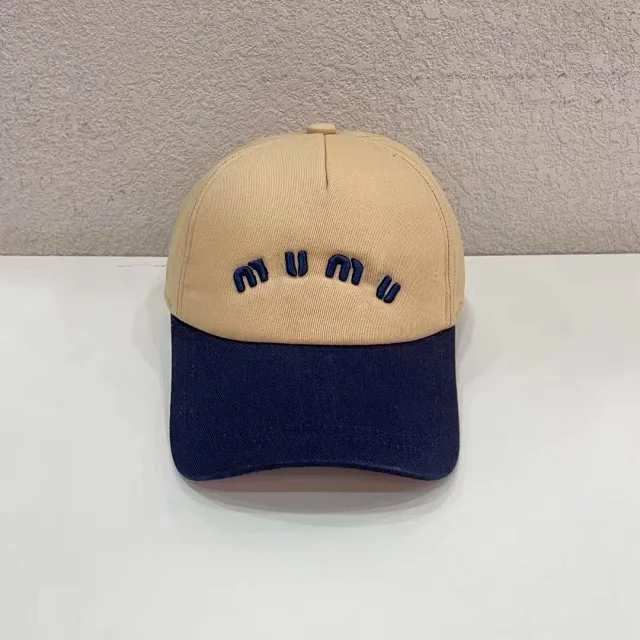Miu Hats Embroidered Logo Two-Tone Baseball Cap product detail image 6