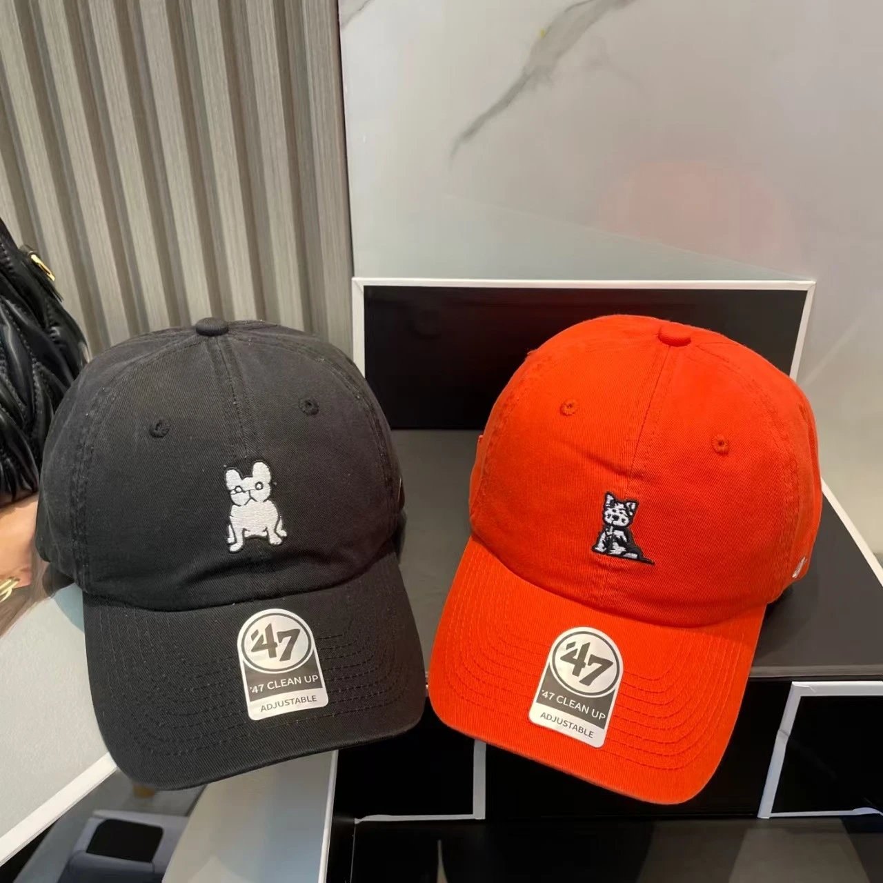 47 Brand Clean Up Orange Black Embroidered Dad Hat