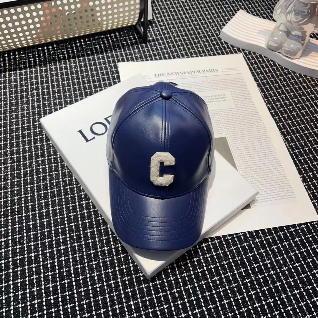 LOEWE C Logo Leather Baseball Cap Brown Black Navy Beige Casual