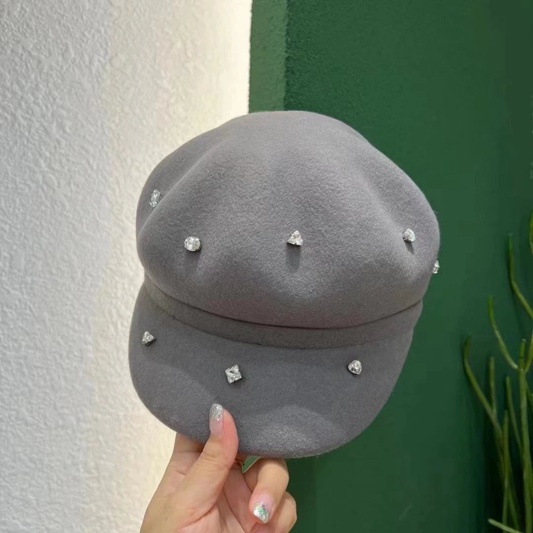 Unbranded Hats Rhinestone-Embellished Newsboy Cap image 2