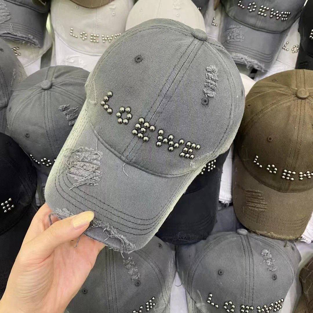 Unbranded Hats Distressed studded LOVE baseball cap image 4