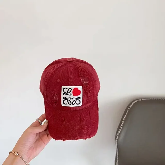 Loewe Hats Distressed Logo Patch Baseball Cap product detail image 3